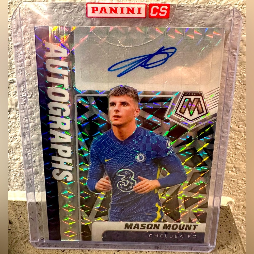 Mason Mount Auto 2021-22 Blue Panini Mosaic Premier League Chelsea FC #AM-MM